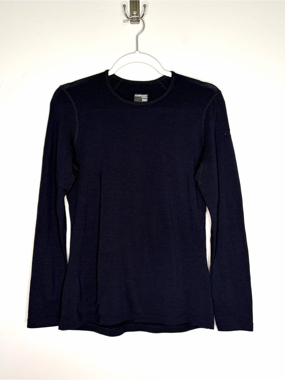 Icebreaker Merino Wool 260 Baselayer Long Sleeve Top Medium Navy Blue